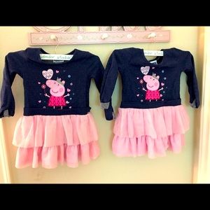 Peppa Pig Tutu Sweater Dress- Twins
